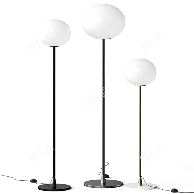 Elegant Glo-Ball Floor Lamp 3D model image 1