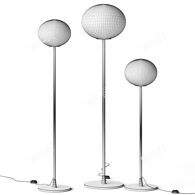 Elegant Glo-Ball Floor Lamp 3D model image 2