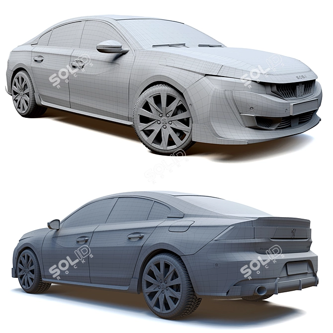 Sleek and Sophisticated Peugeot 508 3D model image 6