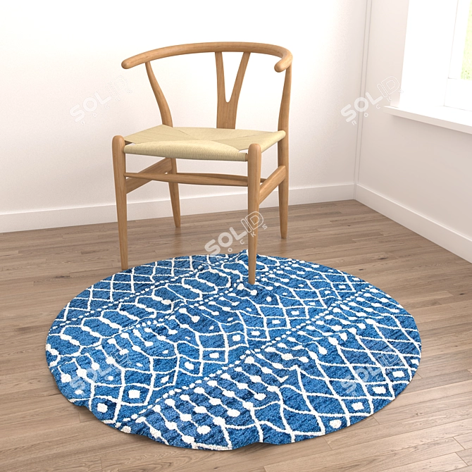 Versatile Rug Set: 8 Rugs with Folded and Unfolded Options 3D model image 2