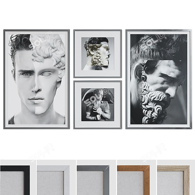 Title: Modern Collage Picture Frame Set 3D model image 7