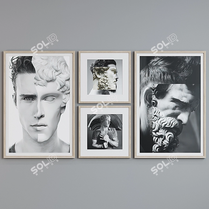 Title: Modern Collage Picture Frame Set 3D model image 3