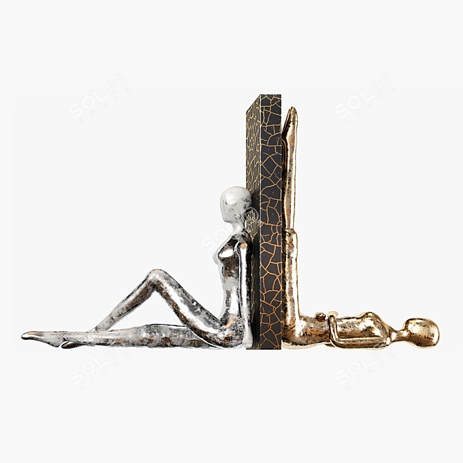 Minimalist Metal Art Sculpture 3D model image 3