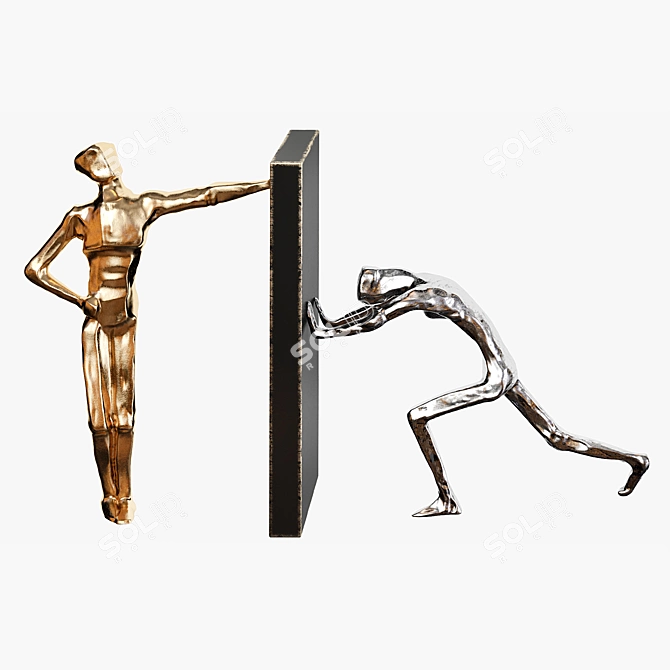 Minimalist Metal Art Sculpture 3D model image 5