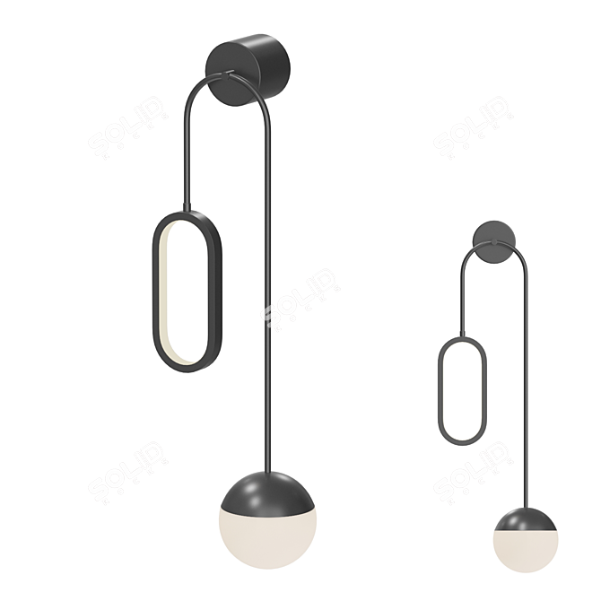 Elegant Niello LED Lamp 3D model image 1