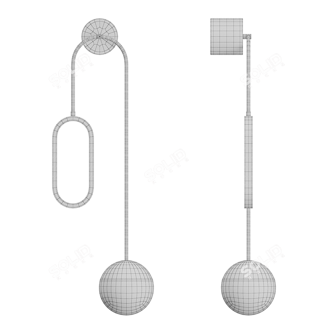 Elegant Niello LED Lamp 3D model image 4