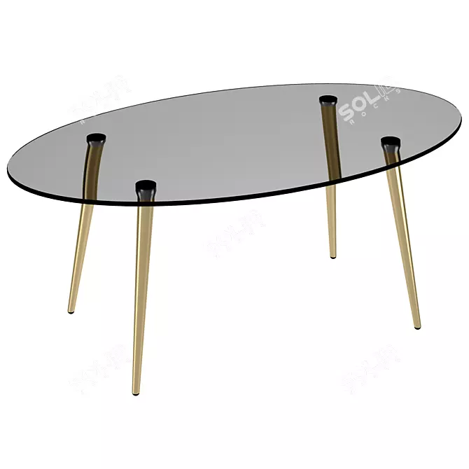 Elegant Oval Dining Table for 6-8, Topim 3D model image 1