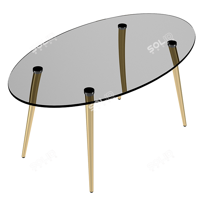 Elegant Oval Dining Table for 6-8, Topim 3D model image 2