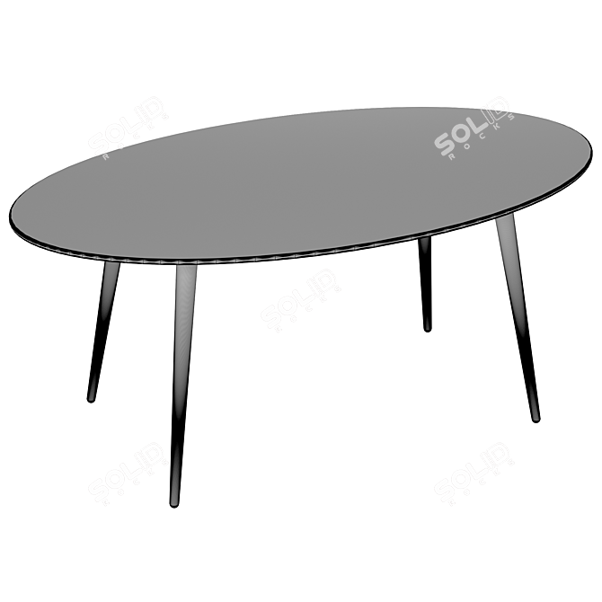 Elegant Oval Dining Table for 6-8, Topim 3D model image 3