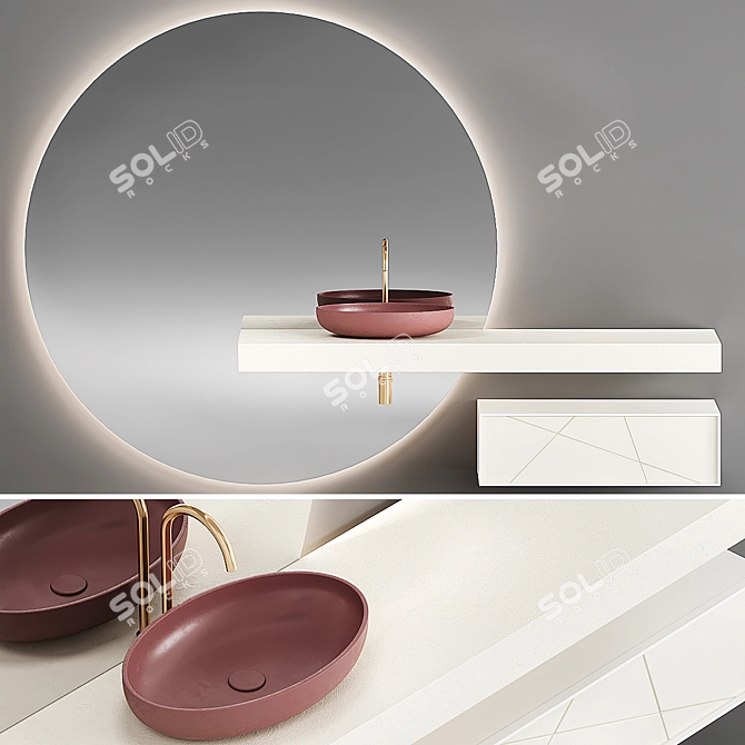 Acquabella Show Collection Bathroom Set 3D model image 1