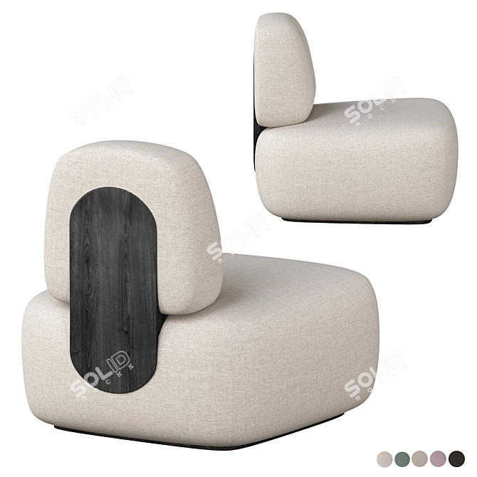 Sleek Clip Easy Chair by Secolo 3D model image 2