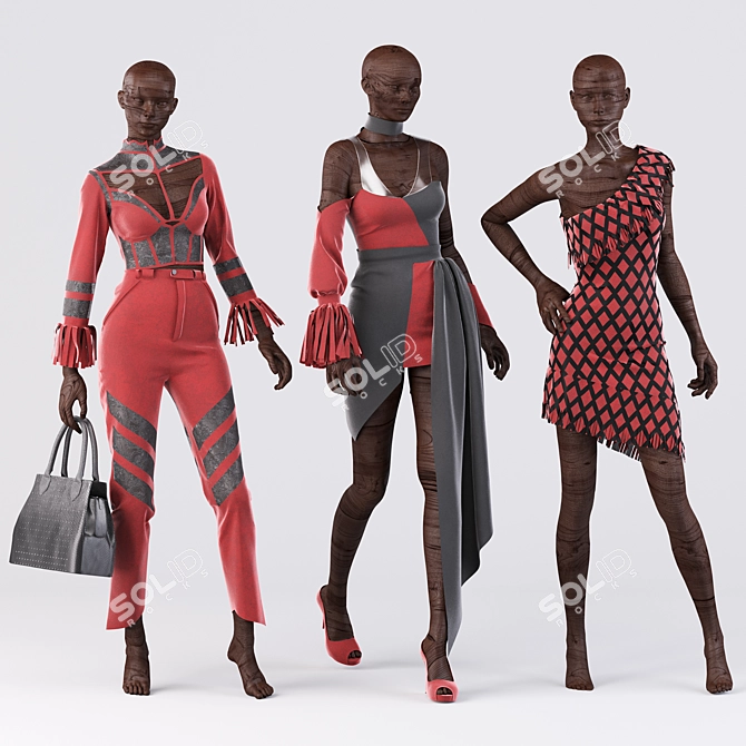 Fashionista Collection: Trendy 2018 Clothing Set 3D model image 1