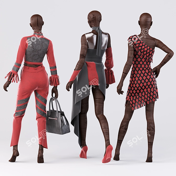 Fashionista Collection: Trendy 2018 Clothing Set 3D model image 2