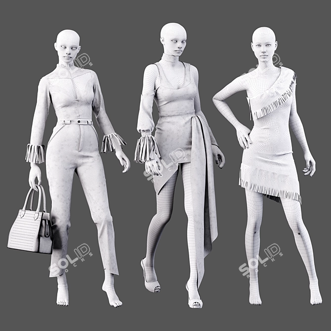 Fashionista Collection: Trendy 2018 Clothing Set 3D model image 5