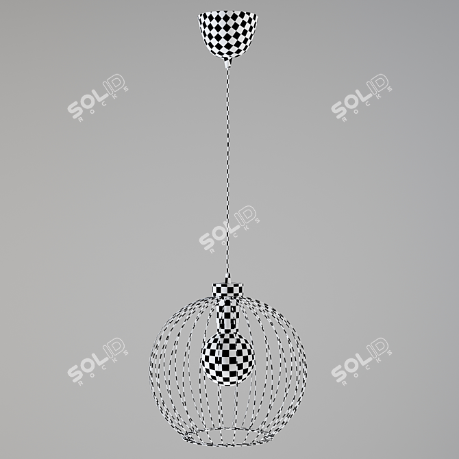 Modern Black Pendant Lamp 3D model image 5