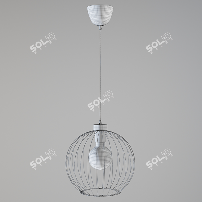 Modern Black Pendant Lamp 3D model image 6
