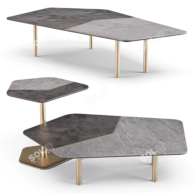 Elegant Brink Coffee & Side Tables: Italian Design 3D model image 4