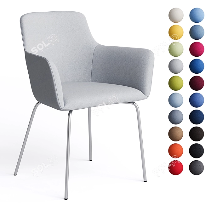 Sleek City Office Chair 3D model image 1