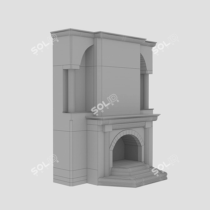 Elegant Brick Fireplace: Classic Charm 3D model image 3