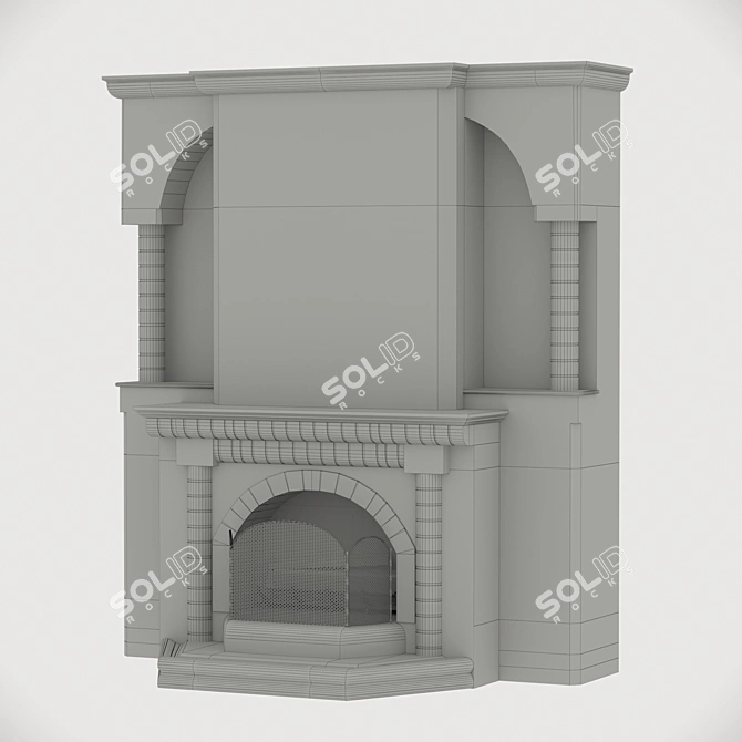 Elegant Brick Fireplace: Classic Charm 3D model image 5