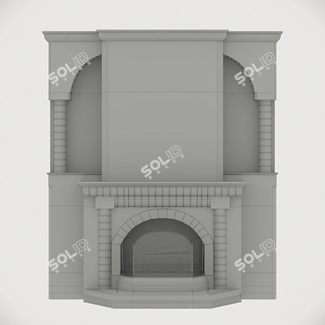 Elegant Brick Fireplace: Classic Charm 3D model image 6