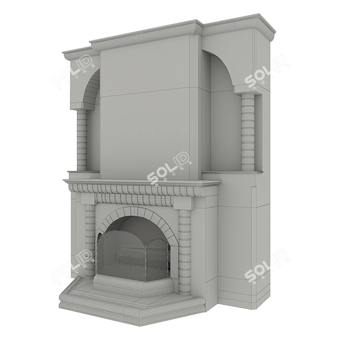 Elegant Brick Fireplace: Classic Charm 3D model image 7