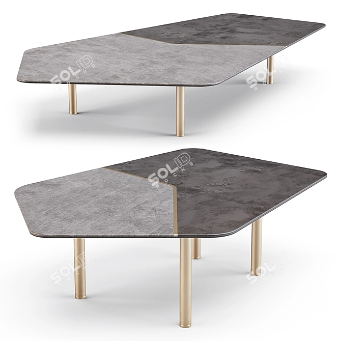 Minotti Brink Coffee and Side Tables Set 3D model image 3