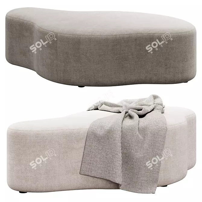Huniford Clarkson Ottoman: Luxurious Design Must-Have 3D model image 1