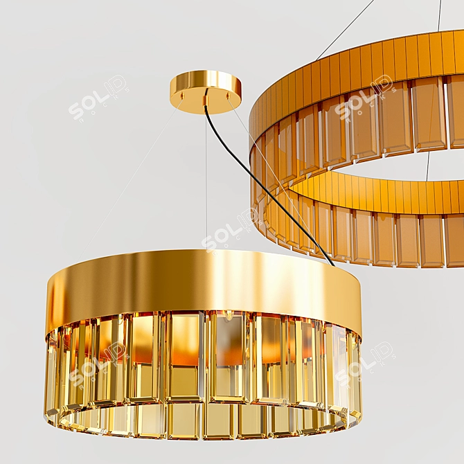 - Delight Collection: Elegant Champagne Gold Chandelier 3D model image 2