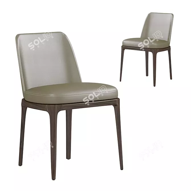 Poliform Grace Chair: Elegant and Modern Seating 3D model image 2