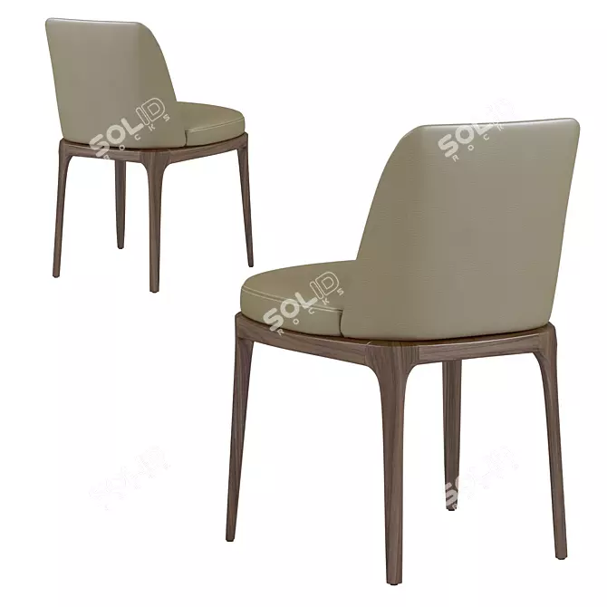 Poliform Grace Chair: Elegant and Modern Seating 3D model image 3