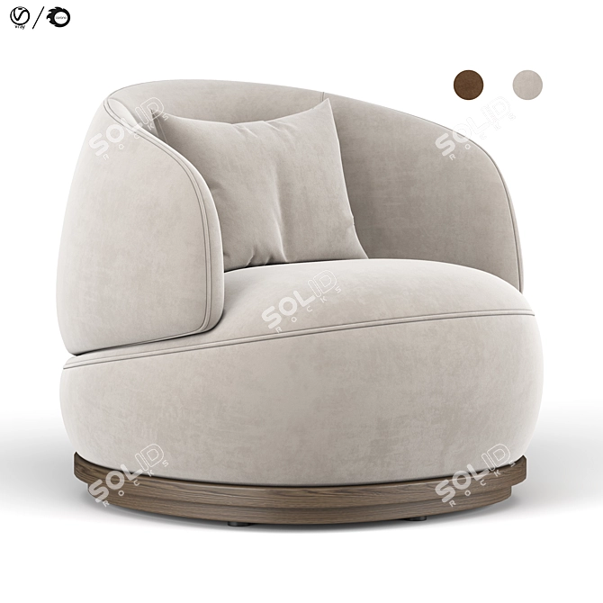 Modern Orbit Armchair: Sleek Design & Comfort 3D model image 1