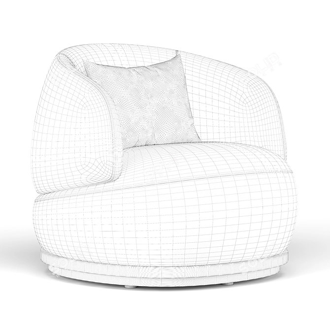 Modern Orbit Armchair: Sleek Design & Comfort 3D model image 5