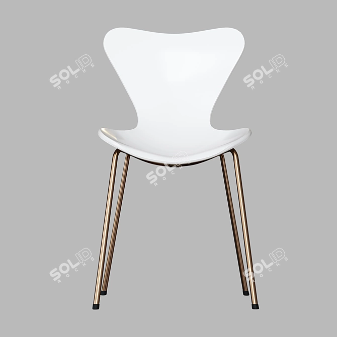 Luxury Armchair with Brushed Brass Trim 3D model image 4