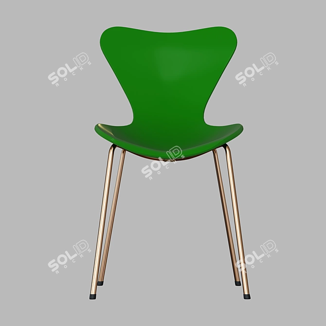 Luxury Armchair with Brushed Brass Trim 3D model image 5