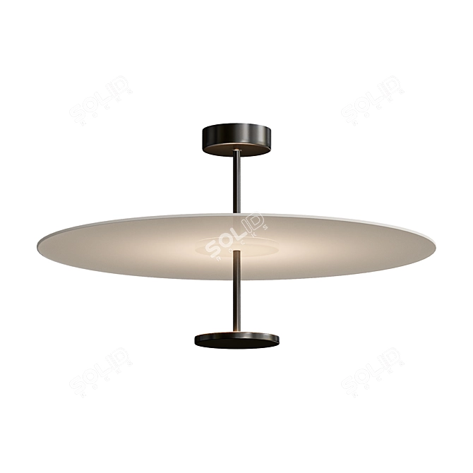 Sleek LED Metal Ceiling Lamp 3D model image 1