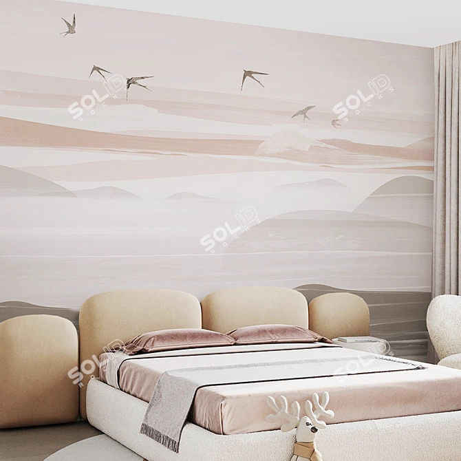 Seaview & Birds Eco-Mural Wallpapers 3D model image 3