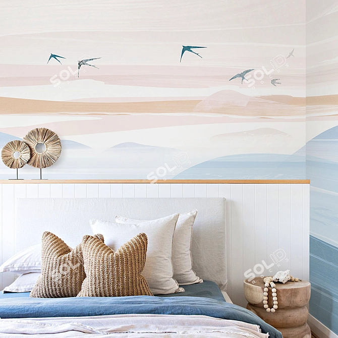 Seaview & Birds Eco-Mural Wallpapers 3D model image 6