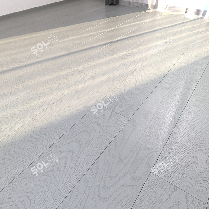 Elegant Gray Parquet Flooring 3D model image 1