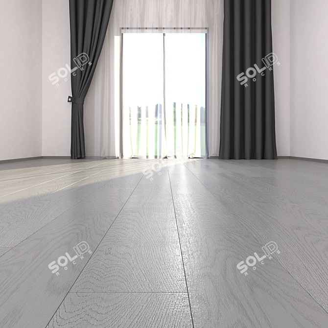 Elegant Gray Parquet Flooring 3D model image 2