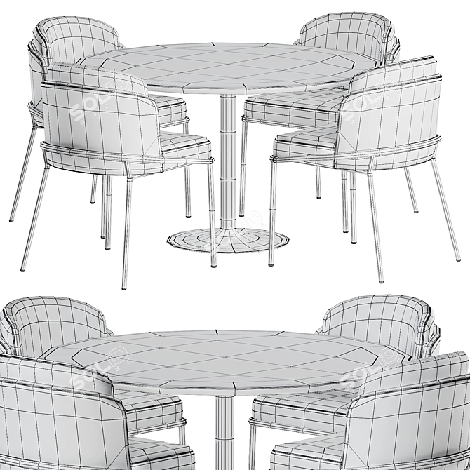 Elegance Defined: Minotti Fil Noir Leather Dining Table 3D model image 3