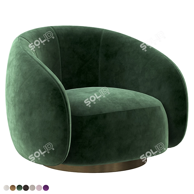 Modern Swivel Chair Brice Eichholtz 3D model image 2