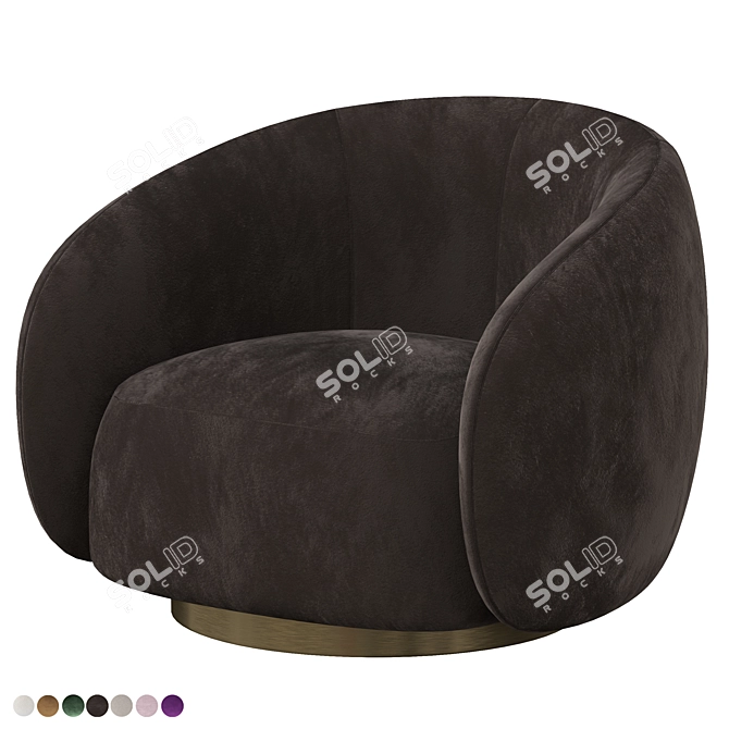 Modern Swivel Chair Brice Eichholtz 3D model image 3