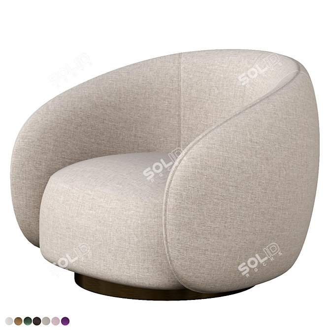 Modern Swivel Chair Brice Eichholtz 3D model image 4