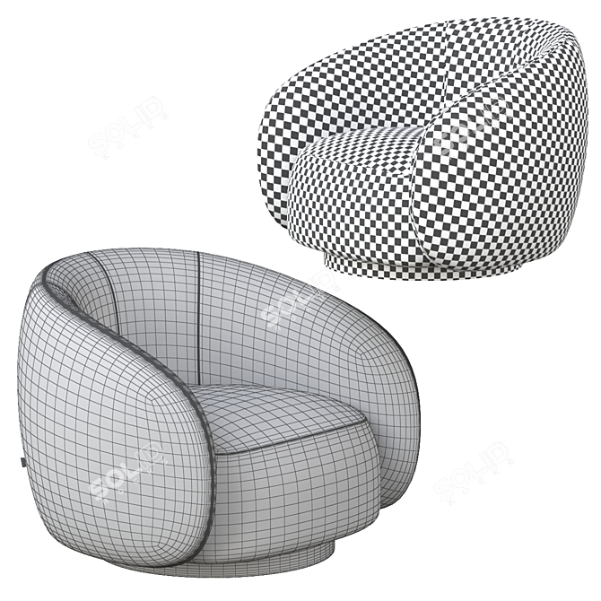 Modern Swivel Chair Brice Eichholtz 3D model image 6