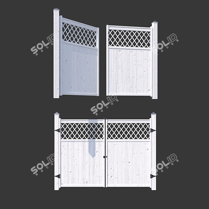 Mandeville Sandera Fence with Yellow Corona Flowers 3D model image 4