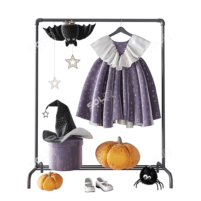 Spooky Halloween Clothing Set 3D model image 1