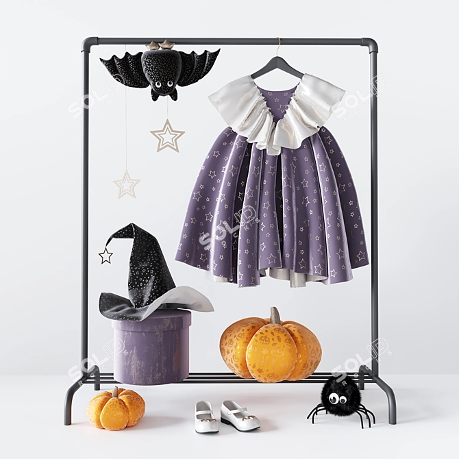 Spooky Halloween Clothing Set 3D model image 6