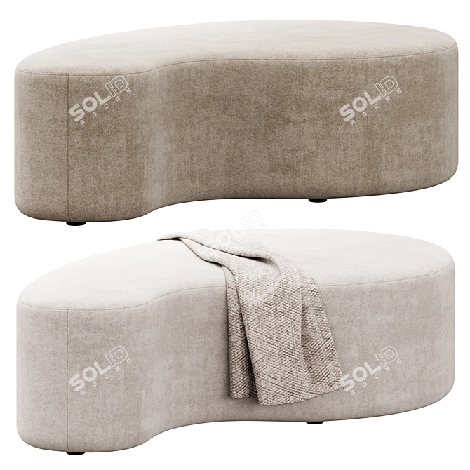 Clarkson Ottoman in Huniford's Signature Design 3D model image 2