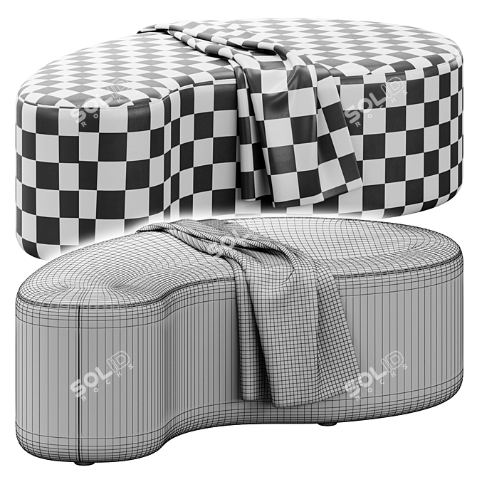 Clarkson Ottoman in Huniford's Signature Design 3D model image 4